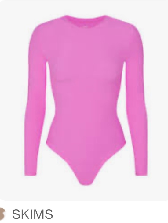 SKIMS Tops - SKIMS Kids Long-Sleeve One-Piece Bodysuit in Hot Pink